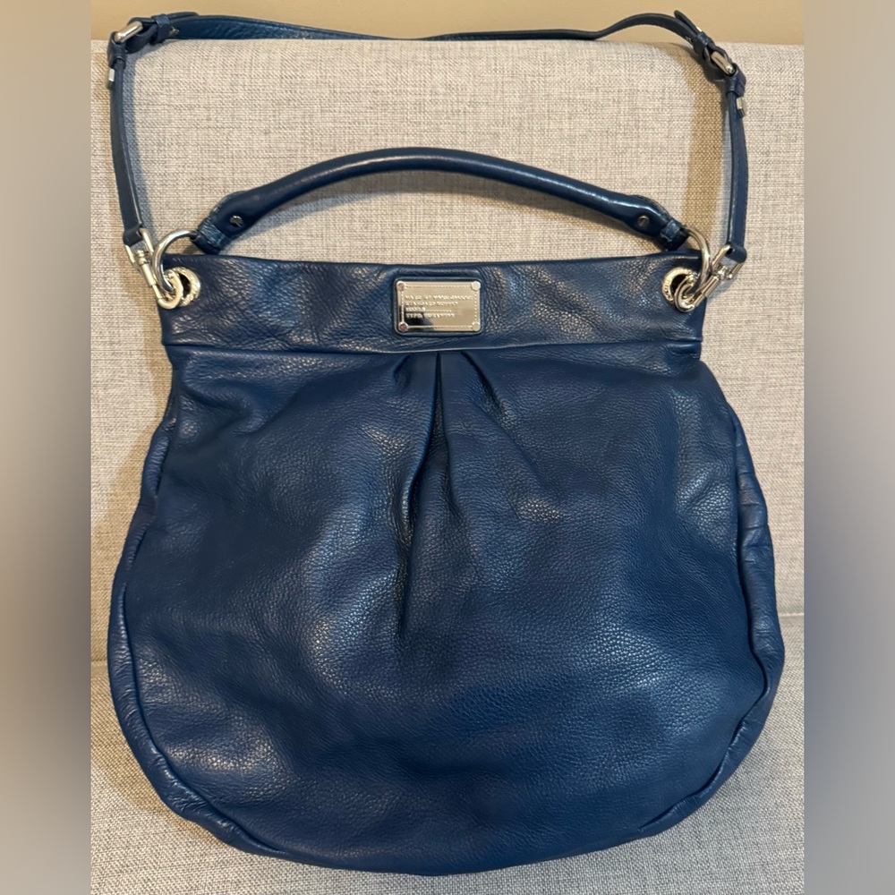 MARC BY MARC JACOBS Classic Q Hillier Leather Navy Hobo Bag